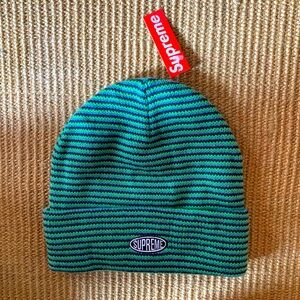 Supreme Zig Zag Stripe Green Beanie Hat FW19 NWT